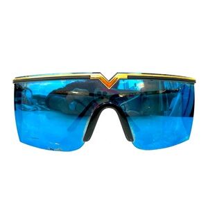 Blue mirrored vintage Versace sunglasses (as worn by lady Gaga)